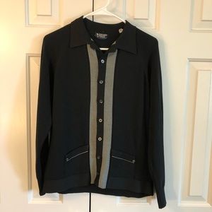 Leonardo Strassi Button Up Shirt Black Medium